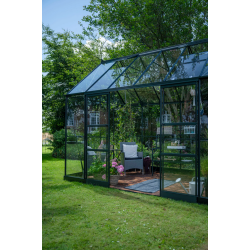 HALLS szklarnia ogrodowa ICON PLANTHOUSE 6 (7,3 m2; 1,93 x 3,79 m) czarna, szkło hartowane + baza